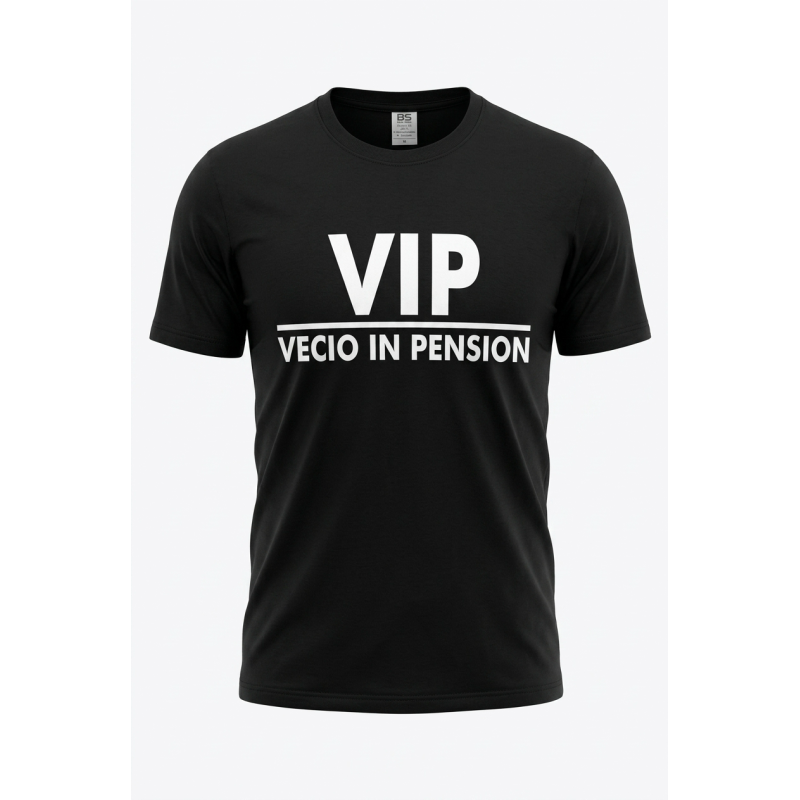 t-shirt uomo stampa "VIP vecio in pension"